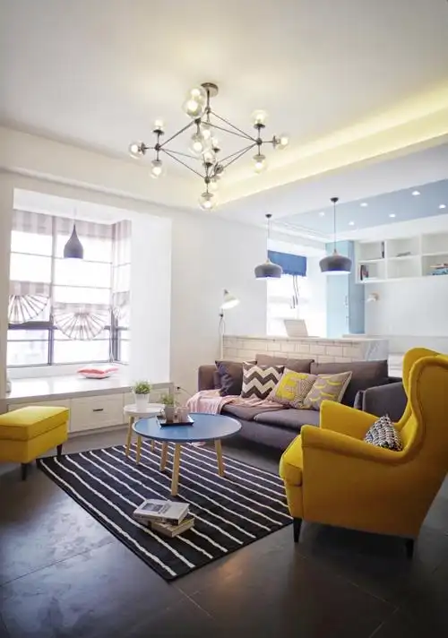 二居室北欧风之家客厅飘窗设计