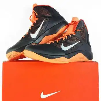 国内公司货 耐克nike dual fusion bb ii 飞线实战篮球鞋 黑红 黑橙