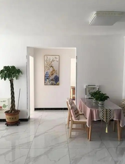 他家新房全屋刮大白墙不做吊顶不做电视墙花了10万搞定