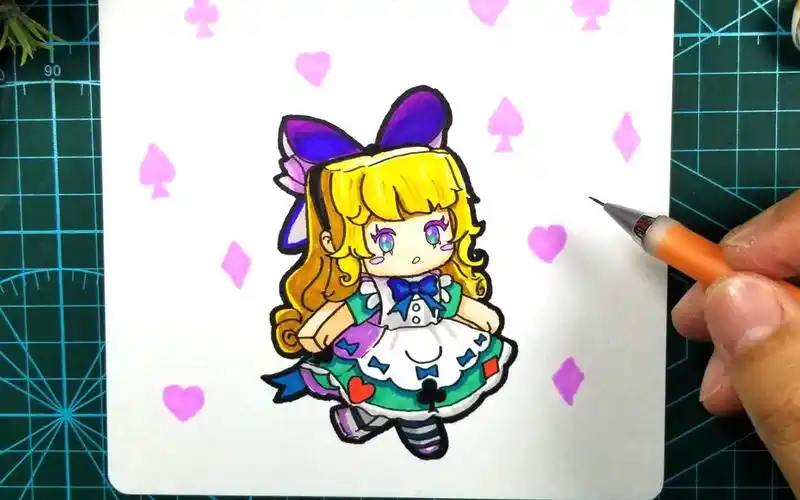 手绘迷你世界可爱女生爱丽丝,你喜欢她么?充满童话色彩的皮肤