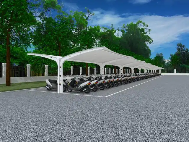 小区电动车车棚效果图小区两轮电瓶车充电车棚定做图片
