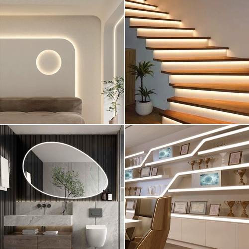 led柔性硅胶灯带无主灯造型线条灯线性灯可明装可嵌入柔光软灯带