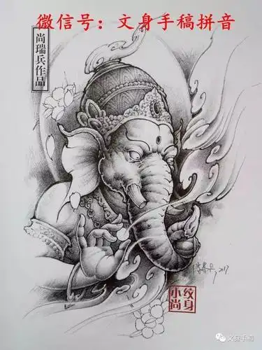 佛观音|纹身手稿-郑州天龙纹身工作室