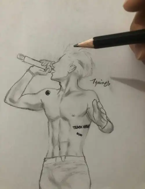 手绘王嘉尔科切拉舞台