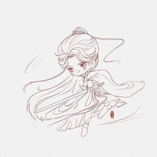 成毅莲花楼武剑醉酒q版古风男生77线稿