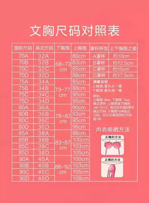 74=12)12对应的是b罩杯确定底围下胸围为74cm对应的底围尺寸是75艘栽