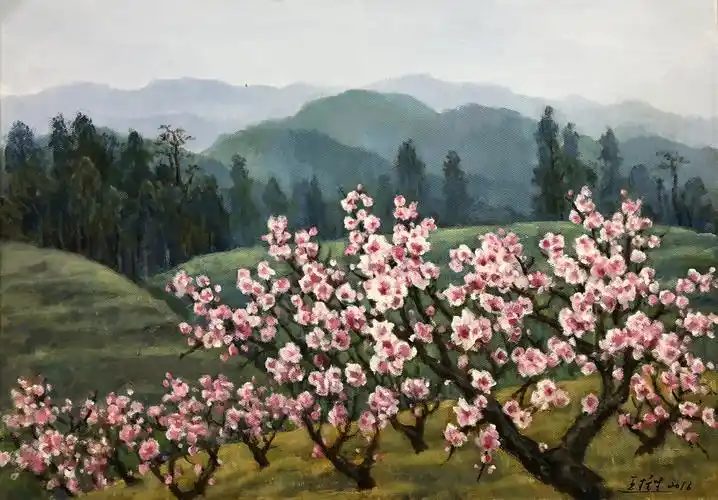桃花山_油画类_省美协国画_名家作品_藏画网_中国书画交易网_画廊和