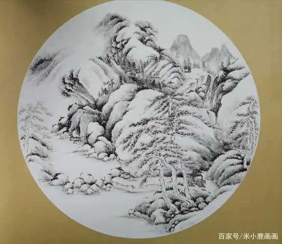 米小鹿山水花鸟作品