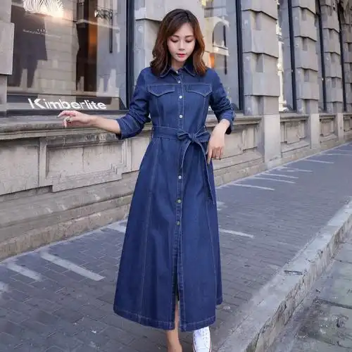 共103 件牛仔连衣裙子修身版相关商品