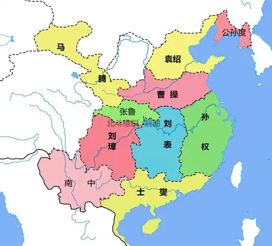 东汉末年地图 东汉十三州详细地图-北京百科网