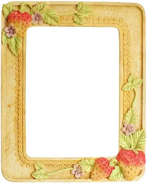 精美雕刻质感的草莓装饰相框图片ps相框素材图片