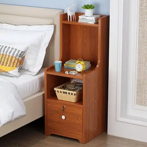 床头柜简易家用经济型卧室小柜子组装储物柜收纳柜省空间带小书架