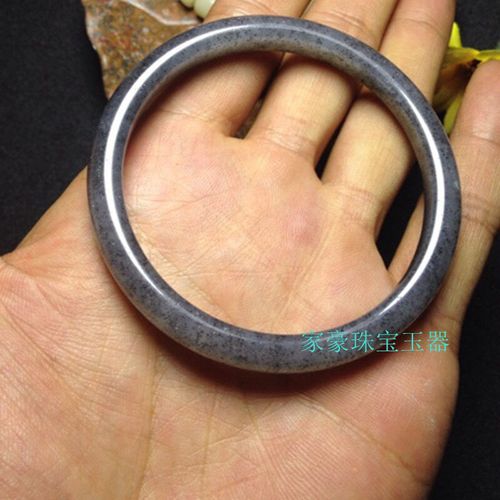 新疆天然和田玉青花籽料墨玉手镯 细圆条玉手镯 批发 特价54-64