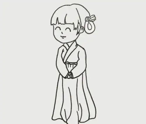 古代女孩的简笔画