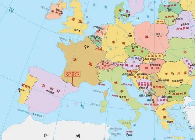安道尔位置图