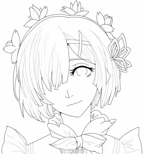 作业:从零开始学板绘之头发画法训练 - rh-21-032 小乌丸吖 - 轻微课