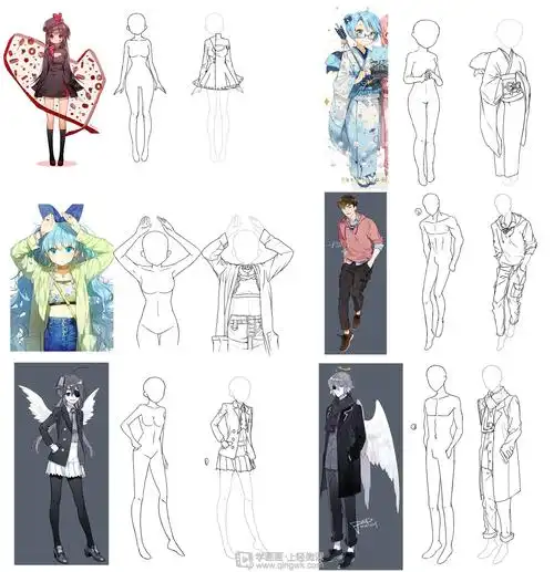 作业:在线学二次元日式插画漫画只动漫人物衣服绘制方法训练 - 清歌