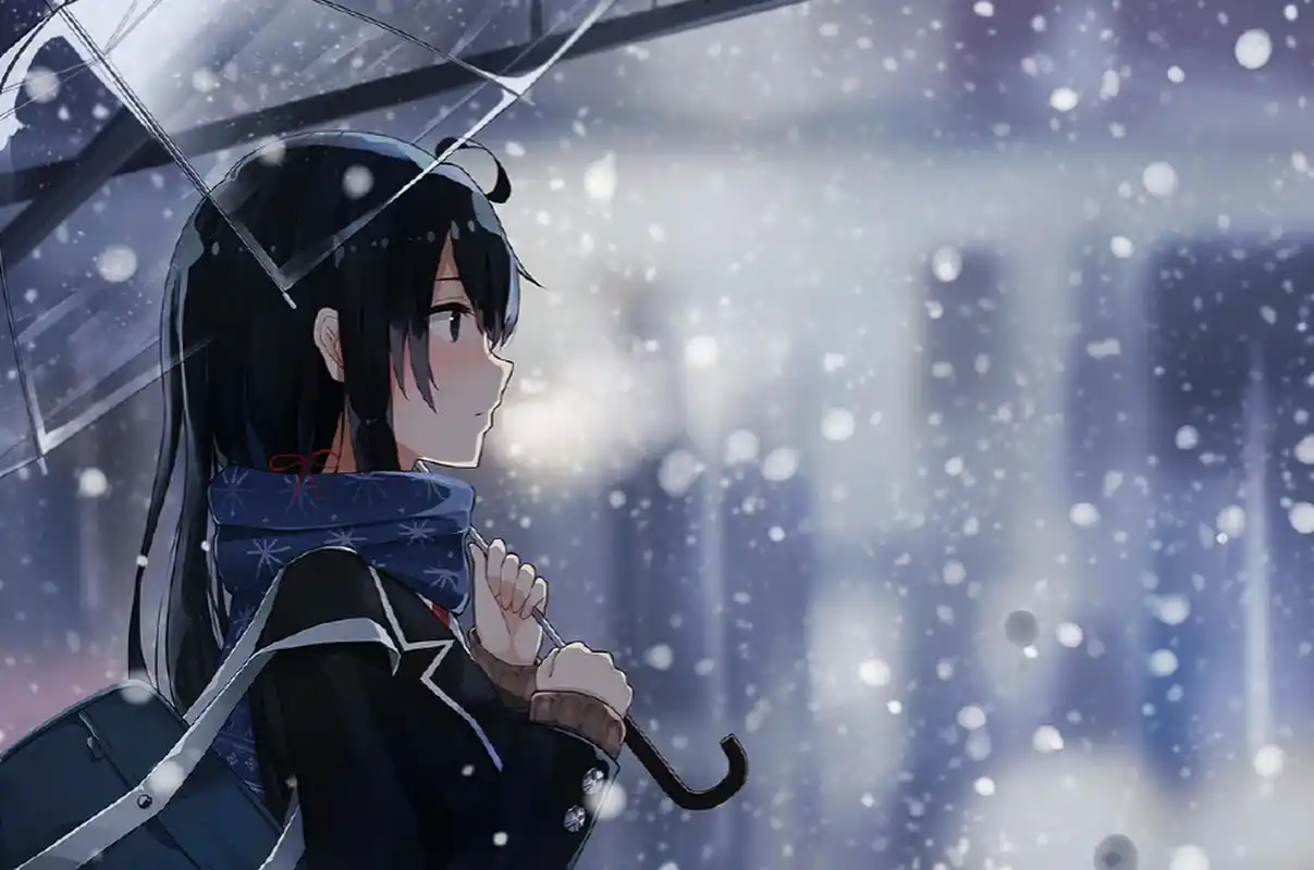 二次元美图# 下雪天需要打伞吗?没有必要吧