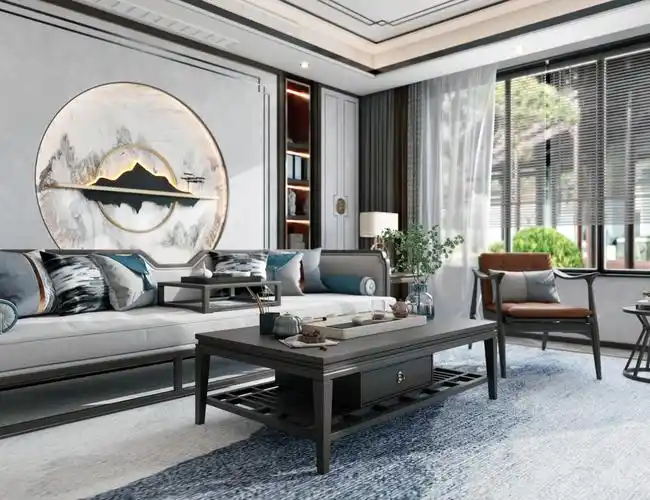 新中式客厅-室内设计-拓者设计吧