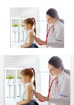 正在体检的小女孩儿童摄影高清图片