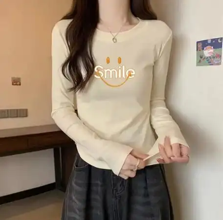 官图210克(95%棉5%氨纶抖音天猫质量)纯棉长袖圆领t恤女装长袖 - 17网