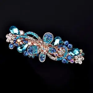 水钻发夹妈妈优雅高档发卡女士发夹后脑勺马尾发饰韩版大号弹簧夹