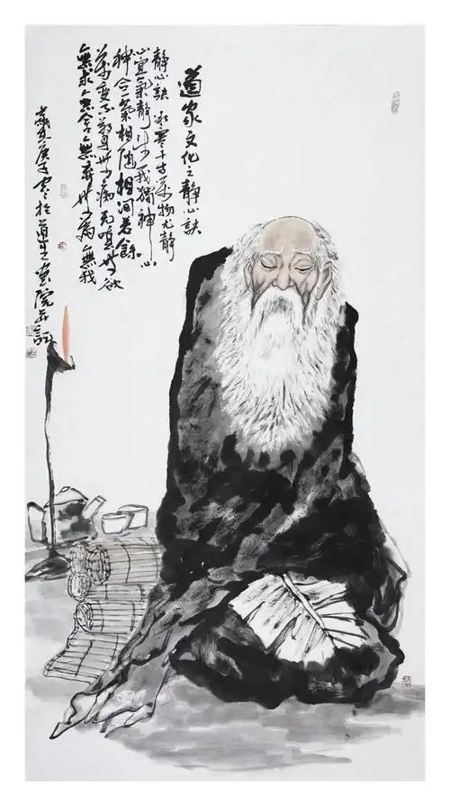 青年职业画家卢建民水墨人物作品