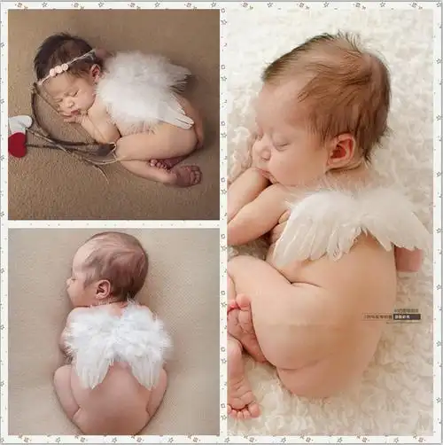 包邮 新生婴儿拍照服饰宝宝百天满月摄影小天使翅膀影楼主题摄影道具