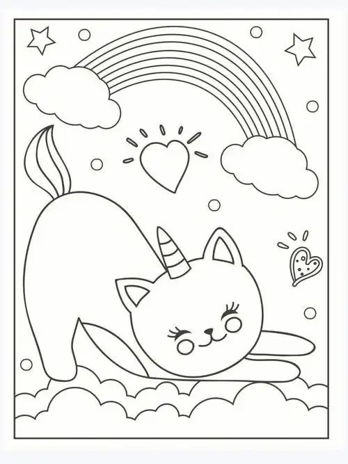 涂色素材可可爱爱宝贝的喜爱