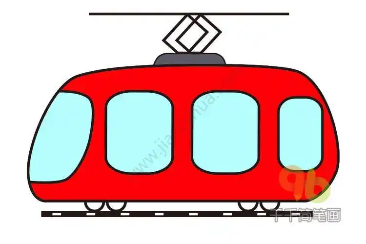 笔画怎么画电车简笔画怎么画有轨电车彩色简笔画电车简笔画轻轨简笔画