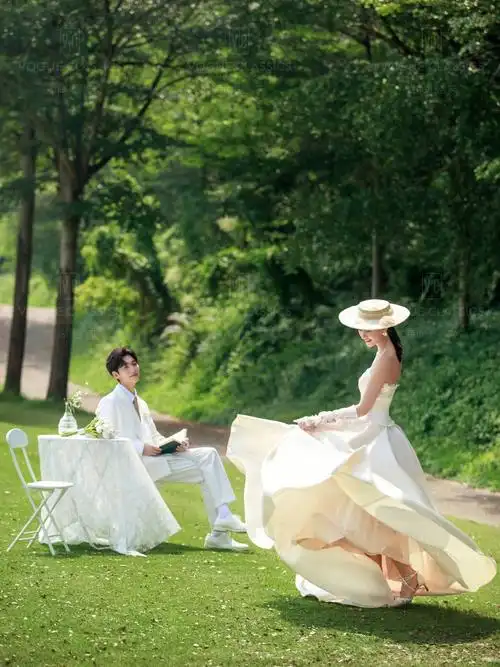 落入法式浪漫的清爽森系婚纱照台州婚纱照