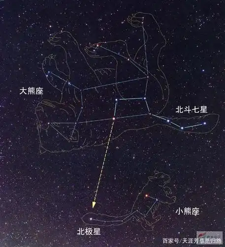 北斗七星和大熊座以及北极星的关系
