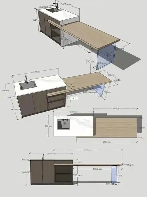 中岛台尺寸参考图建议收藏60