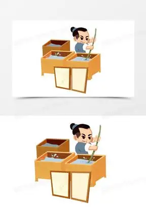 卡通手绘四大发明造纸术素材