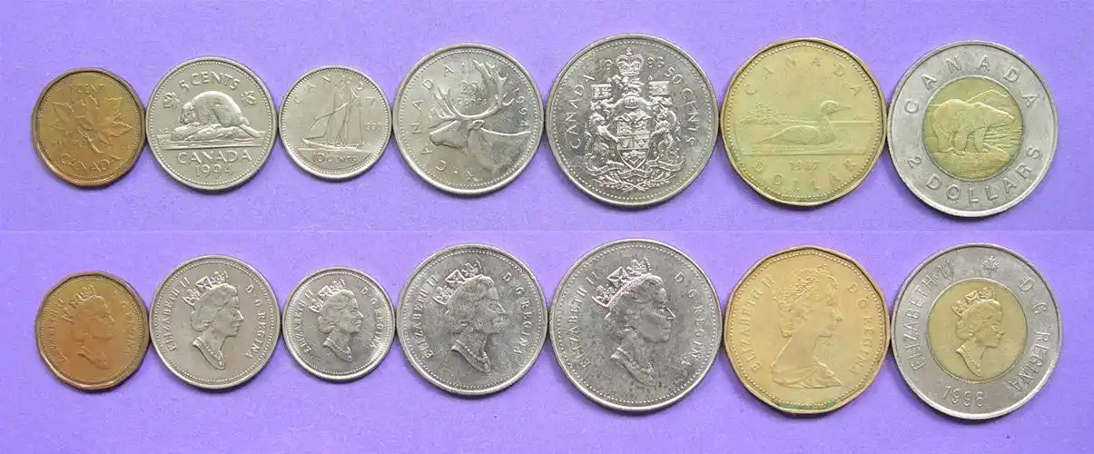 加拿大套币 材质 :2铜 4镍 1双金属(大图展示)