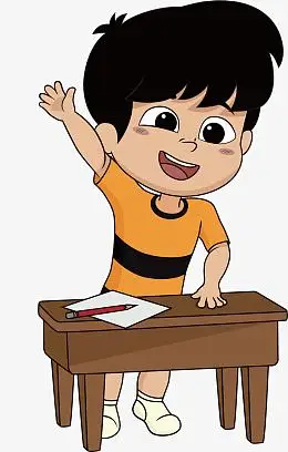 矢量图小孩回答问题