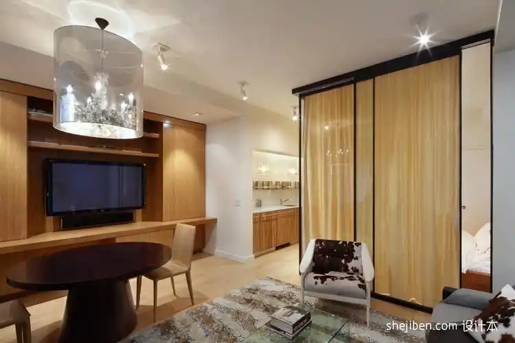 现代风格客厅卧室隔断效果图