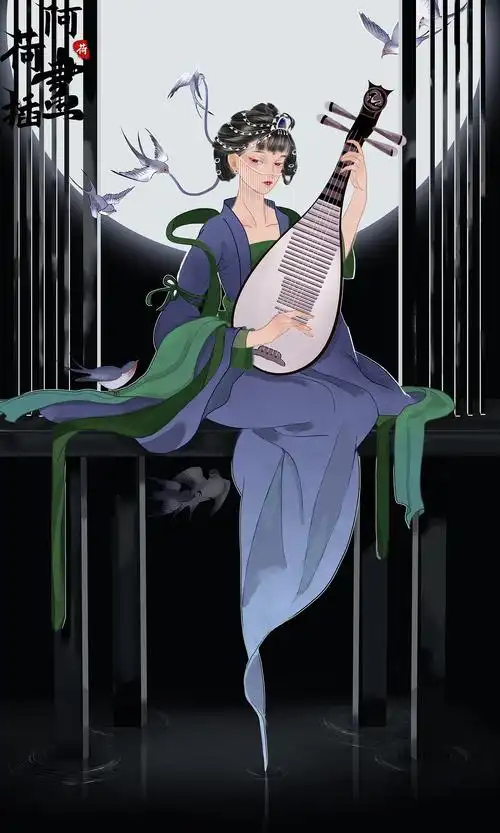 月下弹琴