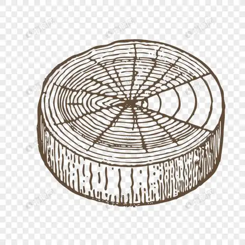 素描木头木桩矢量图形