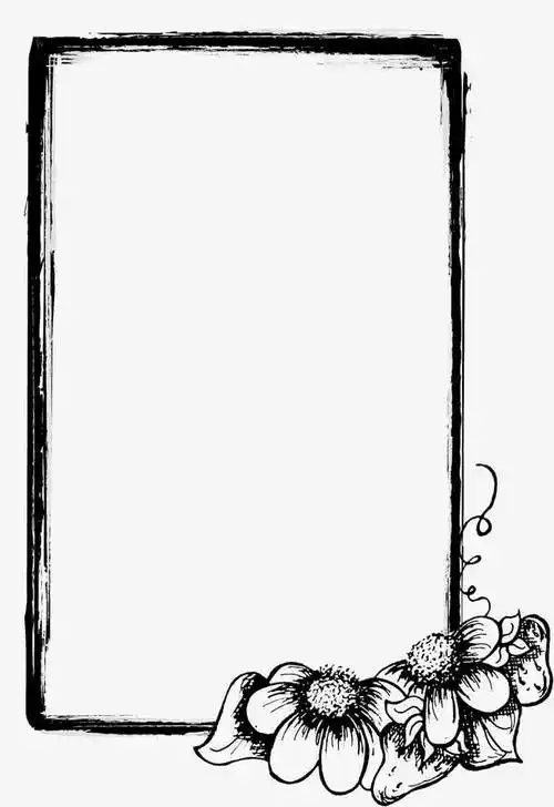 方形边框黑白水墨免抠素材免费下载_觅元素51yuansu.com