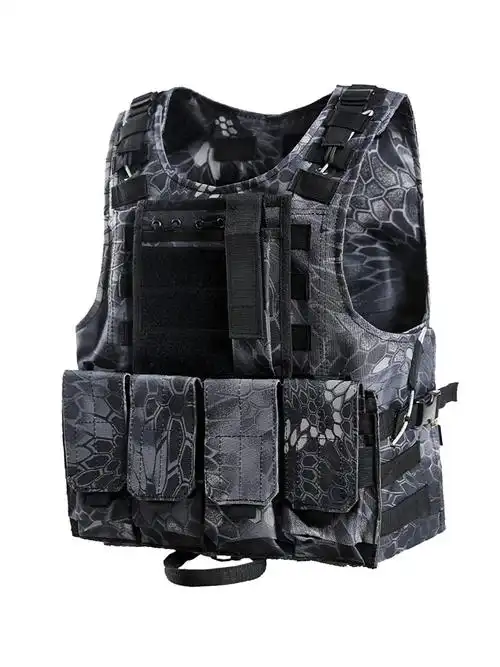 战术背心多功能黑色蟒纹作战防刺马甲cs特种兵军迷用品装备吃鸡男