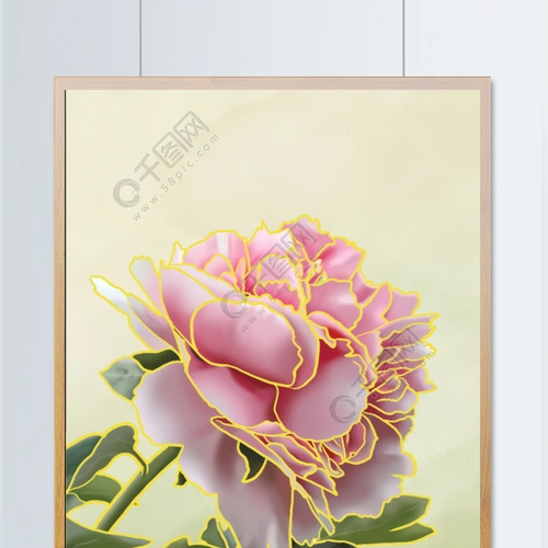 手绘插画复古牡丹花 免费下载_插画图片(2320像素)-千图网