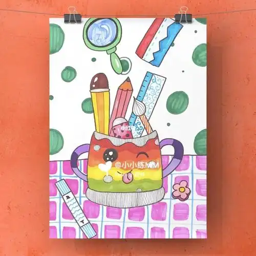 no.153文具|笔筒|儿童画|简笔画|23/100