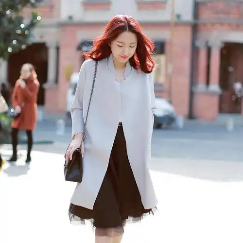 booei2015ss 雾灰空气层轮廓风衣外套