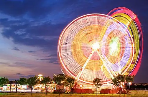 游乐园,黄昏,摩天轮,动态