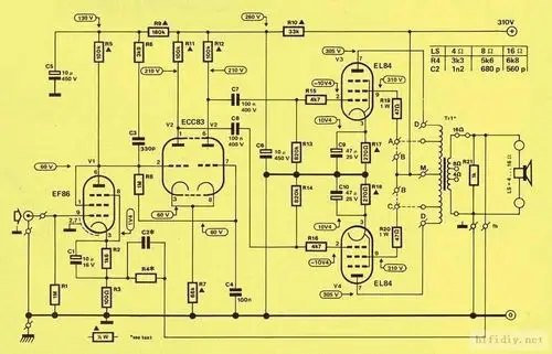 ef86 ecc83 el84推挽电路