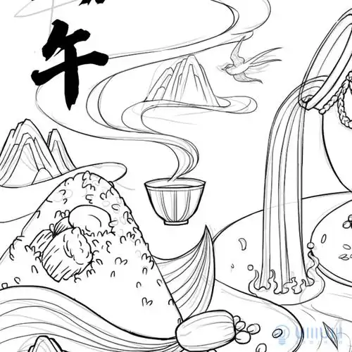 手绘教程!端午节主题国风插画海报绘制过程