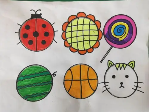 其它 中班创意美术活动《圆形变变变》 写美篇2,培养幼儿的想象力及