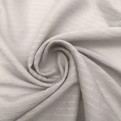 厂家直销 粘胶提花条纹面料 梭织斜纹春夏面料 连衣裙t恤面料现货