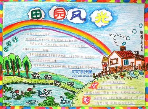 感受田园风光手抄报图片